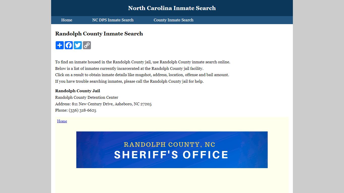 Randolph County Inmate Search