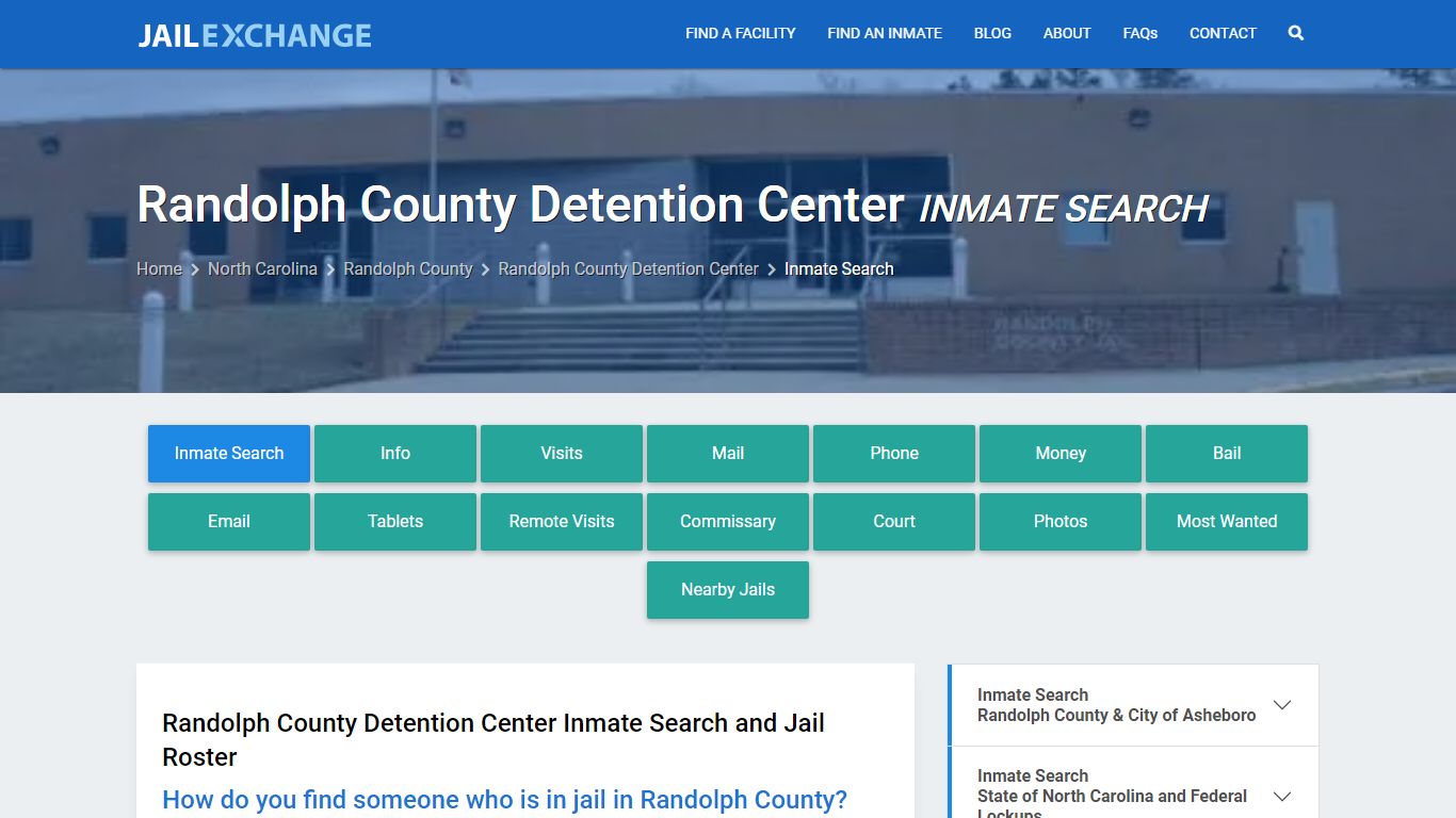 Randolph County Detention Center Inmate Search - Jail Exchange